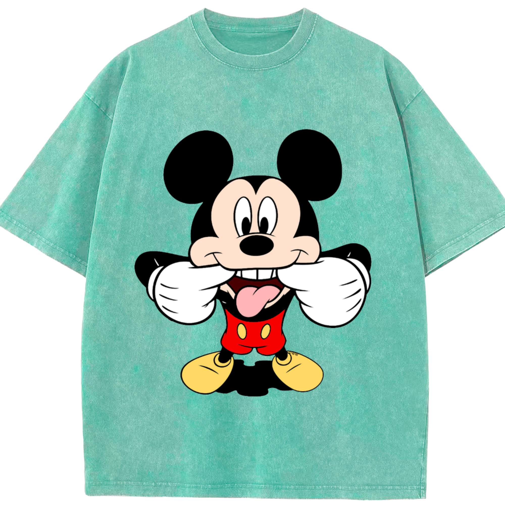 （画像用） ミッキーマウス Mickey Mouse 綿100% ヴィンテージ風 半袖Tシャツ（フロントプリント）